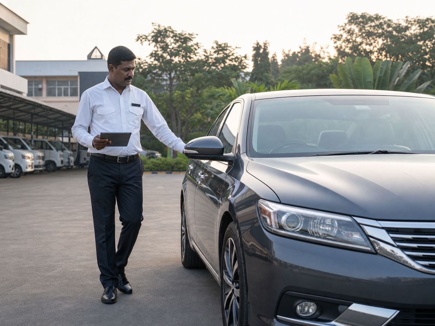Chauffeur on an early-morning shift