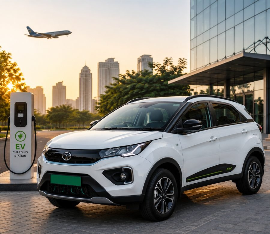 An electric vehicle from the BTT Travels corporate EV fleet